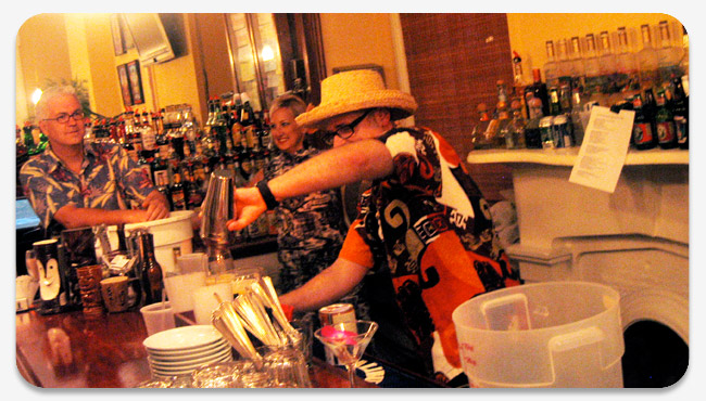 Jeff and Wayne bartending